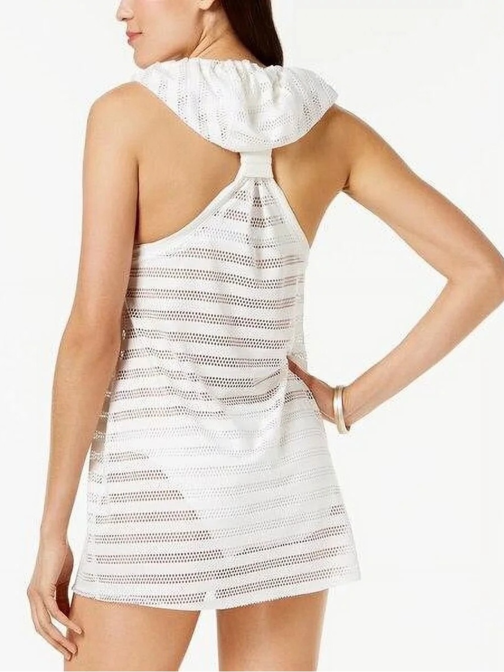 Calvin Klein White Crochet Halter Swim Cover-Up Tunic